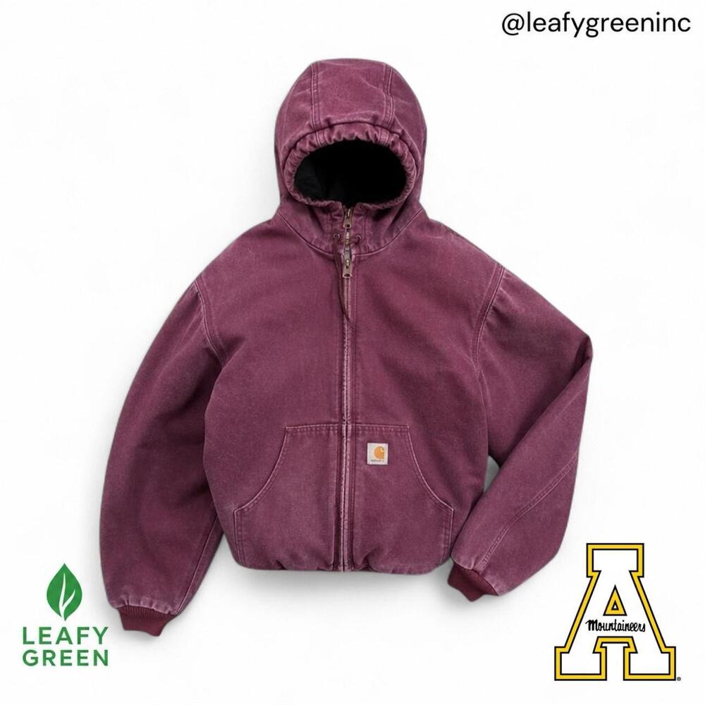 Carhartt Plum JQ646 Jacket Faded Honeycomb Duck Canvas us sz M Mens XS